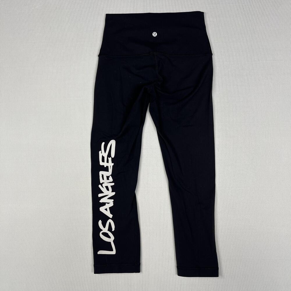 Lululemon Leggings Womens Small Black High Rise Los Angeles Skull Graphic Ankle